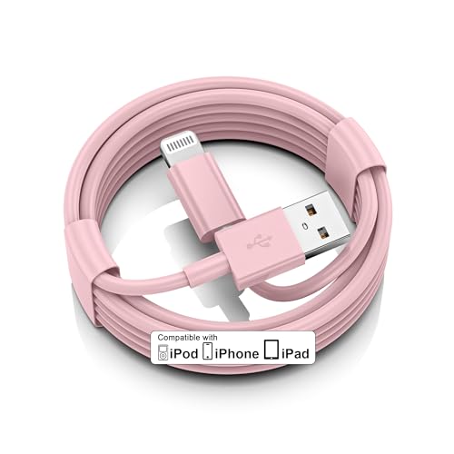 iPhone Car Charger Cord, USB to Lightning Cable for CarPlay, 3FT Pink | For Apple iPhone 14/13/12/11 Series, USB A to Lightning Charging Cable, Fast Charging and Data Transfer - color: Pink, size: 3FT