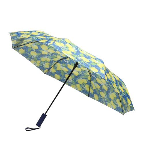 Nollia Compact Travel Umbrella with Auto Open – Windproof Folding Umbrella, Lightweight & Portable for Rain - color: Z.G. Lemon
