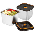 OMISTAR 2 PCS Stainless Steel Food Storage Containers with Lids, Leak-Proof Square Meal Prep Containers with Airtight Silicone Seal, Freezer and Oven Safe Lunch Boxes for Fruit, Snack, Leftover