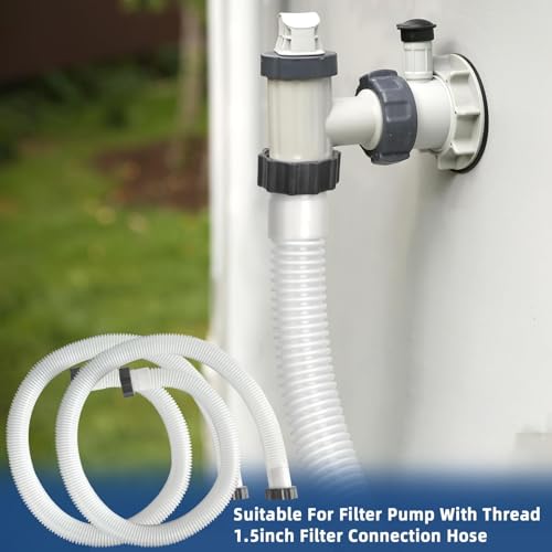 2 Pack 1 1/2 Pool Hose for Above Ground Pool 6ft Pump Replacement Hoses 1.5" EVA Heavy Duty Swimming Pool Hose for Above Ground, Filter Pumps, Saltwater Systems and Sand Filters (White) - color: White