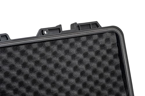 MEIJIA Portable Waterproof All Weather Hard Rifle Case,Soft Handle Grip,Customizable Fit Foam Inserted,without wheels,Black - size: 50INCH