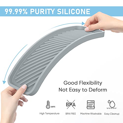 Silicone Sponge Holder, Kitchen Sink Organizer Tray（Grey） - color: A-gr, size: 9.3x3.6inch