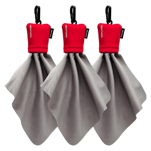 SPUDZ Classic Microfiber Lens Cleaner – Clip-On Pouch, Washable – for Binoculars, Scopes, Glasses, Screens | Classic | Red, 6 x 6 Inch (3-Pack) - color: Red, size: 6 x 6 Inch (3-Pack)