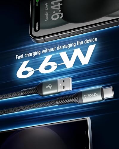 USB A to USB C Cable 3FT/6FT, Coiled USB C Cable for Car, 66W USBC Cable | Fast Charging 3A USB C iPhone Cable Compatible with iPhone 17/16/15/Samsung Galaxy S20 S10 Plus and More USB C Devices - color: Black, size: 3FT&6FT, style: USB A to USB C