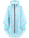 ANYOO Waterproof Rain Poncho Lightweight Reusable Hiking Hooded Coat Jacket for Outdoor Activities - color: Lotus