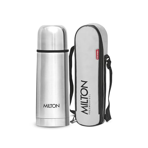 Milton Small Flask 12 oz Insulated Water Bottle with Cover, Flip Lid, Thermosteel - size: 12 oz