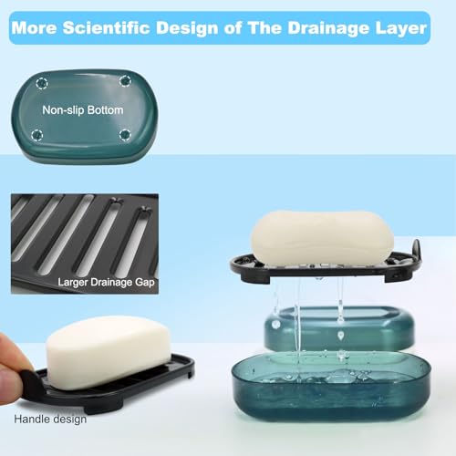 Travel Soap Container, Bar Soap Holder, Portable Soap Case, Soap Dish with Lid for Traveling, Camping, Gym, Bathroom (Blue Style-1) - color: Blue Style-1