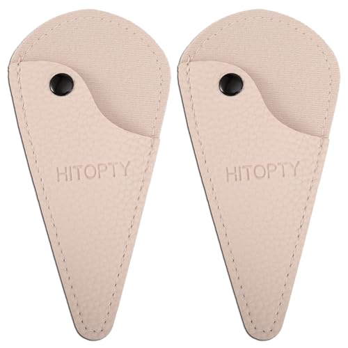 Small Sewing Scissors Protective Cover, White, 2-Pack | PU Leather, Compact, Scissors Sheath Case for Embroidery, Needlework, Crafting, Facial Hair Trimming, Threading Snips - color: white