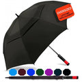 62/68/72 Inch Large Golf Umbrella Windproof Waterproof Auto Open | Oversized Double Canopy Vented, 210T Waterproof Pongee Fabric, Light Fiberglass Frame, Unique Red Foam Handle - color: Black-Red Handle, size: 62"