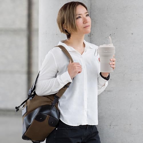 HANARA Collapsible Cup with Reusable Straw – 18 Oz (550 Ml), Portable Travel Mug, BPA-Free, Leak-Proof, Microwave & Dishwasher Safe, Multi-Purpose for Hot & Cold Drinks – Sky Blue - color: Sky Blue