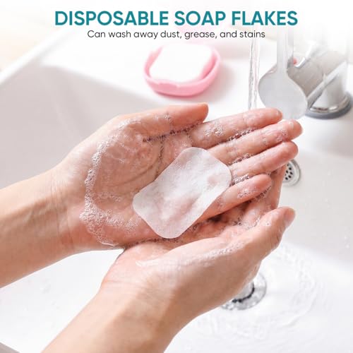SenseYo 350/750/1550 Sheets Hand Washing Soap Sheet Paper Foaming Travel Bath Soap Slice Portable Disposable for Indoor Outdoor Camping Hiking Essentials