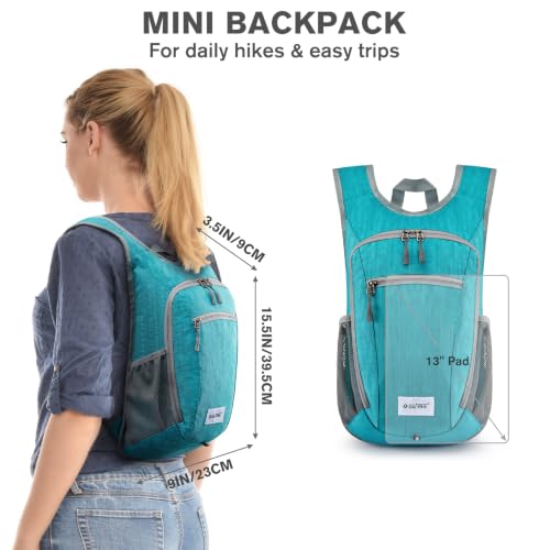 G4Free 10L/15L Hiking Backpack Lightweight Packable Hiking Daypack Small Travel Outdoor Foldable Shoulder Bag - color: Teal Blue, size: 10L