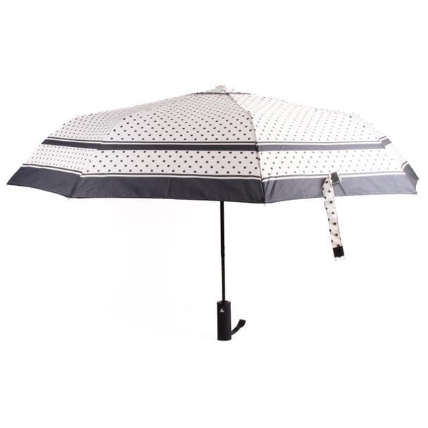 Nollia Compact Travel Umbrella with Auto Open – Windproof Folding Umbrella, Lightweight & Portable for Rain - color: G. Black & White Polka Dot