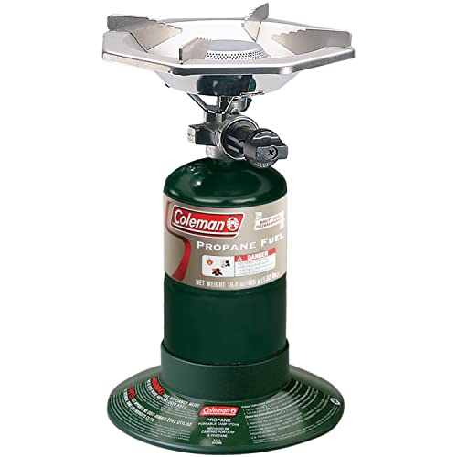 Coleman BottleTop Propane Stove with Adjustable Burner, Portable Camping/Backpacking Cooker with 7650 BTUs of Power for Camping, Tailgating, Grilling, & More - size: 6.62" H x 7.81" W x 7.75" L