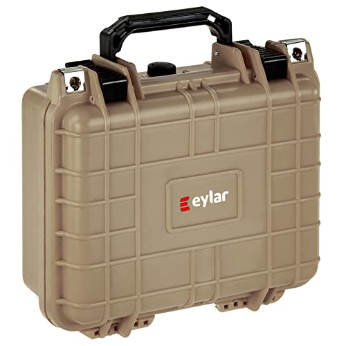 Eylar Small 10.62" Gear, Equipment, Hard Camera Case Waterproof with Foam TSA Standards, Lockable for Cameras, Lenses, Drones, Gear (Tan) - color: Tan
