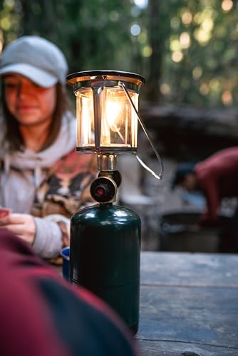 Stansport Propane Mantel Lantern – Outdoor Light with Adjustable Brightness, Carry Handle, Ventilated Hood, High-Output, Portable, for Emergency, Backpacking, Camping – Mantels Included - style: Single