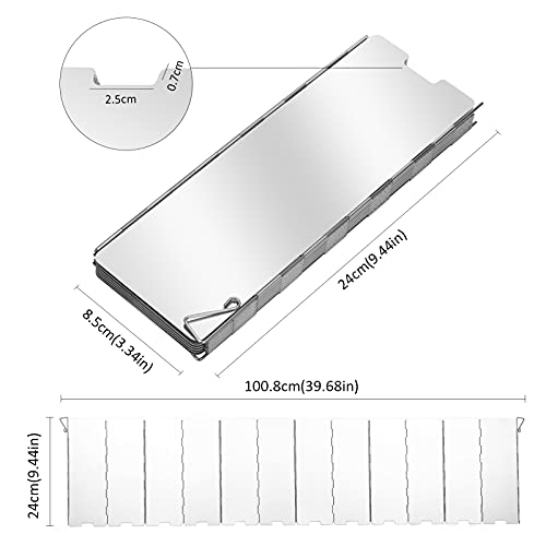Folding Camping Stove Windscreen 12 Plates Aluminum Camping Stove Windshield with Carrying Bag Portable Camp Stove Wind Screen Outdoor Cooker Butane Burner Wind Shield - size: 12 Plates Windscreen