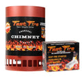 Fast Fire, Stainless Steel Charcoal Chimney Starter (Red) - Rust Resistant BBQ Coal Lighter with Patented Insert, Cool-Touch Handle, 18 Fire Starters for Grills. Outdoor, Camping - color: Stainless Steel Red