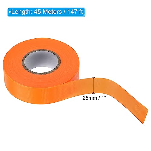 Flagging Tape 1" x147', 2 Pack PVC Non-Adhesive Neon Marking Tape for Tree Survey Boundaries Outdoor Trail, Orange