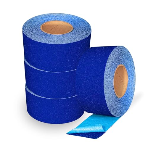 DuraMark RPT-750 Reflective Pavement Marking Tape, Blue, 3 in x 36 ft Roll | Permanent rubber base bonds to asphalt and concrete; glass-bead reflectivity improves low-light visibility. - color: Blue, size: 3 Inch x 36 Ft