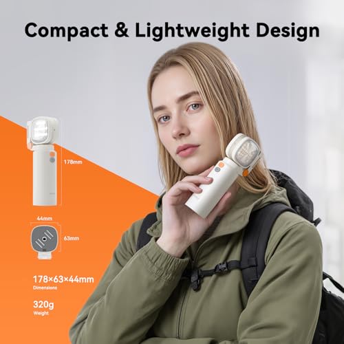 4-in-1 Camping Light, Work Light, Video Flashlight 2000LM Rechargeable 120H Runtime, 10000mAh Power Bank, 2700K-6500K CCT Adjustable Magnetic Tripod, IP54 Waterproof Outdoor Emergency Lantern