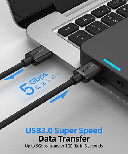 SUNGUY USB to USB Cable 10FT, USB 3.0 Type A Male to Type A Male Cable Data Transfer up to 5Gbps Compatible with Printers, Modems, Hard Drives, Monitor, Camera, Wacom, DVD, Hub - size: 10FT