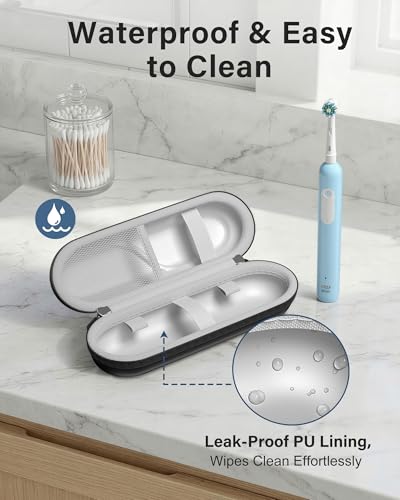 ProCase Toothbrush Travel Case for Oral-B/Oral-B Pro 1000 1500 5000 7000 7500 6000 9600/Philips Sonicare 4100 5100 1100 6100 5300 Oral-B iO Electric Toothbrush Portable Hard Container -Black - color: Black