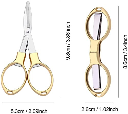 Folding Scissors, TSA Compliant & Portable, Compact, Safe Travel Scissors, Stainless Steel Retractable, 2 Pcs - size: Golden 2pcs