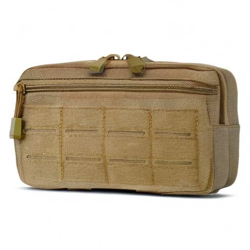 Tactical Molle Admin Pouch | Utility EDC Tool Pouch Bag | Backpack Strap Pouch | Battle Belt Accessories Pouch for Chest Vest Waist Gear - color: Brown