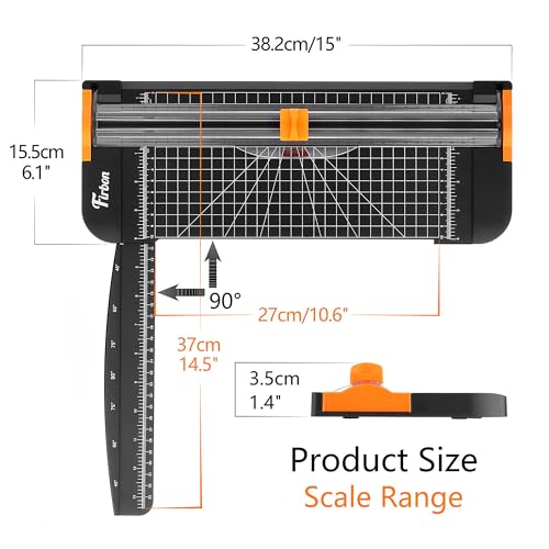 Firbon A4 Paper Cutter, 12 Inch Paper Trimmer with Extened Ruler, Black - color: 1-black
