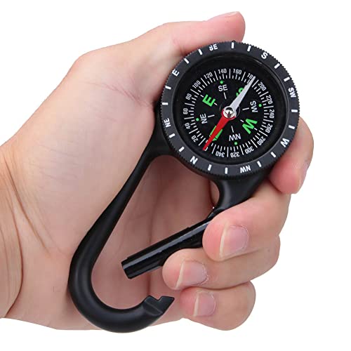 Carabiner Clip On Compass Hiking,Mini Compass,DC40T Zinc Alloy Portable Carabiner Compass with Graduated Ring Outdoor Hiking Camping Navigation Tools