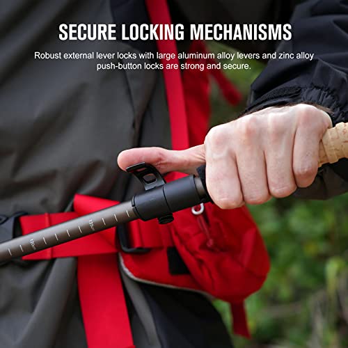Mixtend F3T2 Trekking Poles, Foldable and Lightweight Walking Stick for Men and Women, Adjustable Hiking Poles with 7075 Aluminum and EVA Foam Grips, Suitable for Outdoor Activity