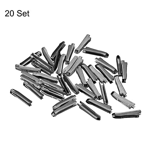 uxcell 20 Sets Double Open Zipper Repair Latch Kits, #10 Insert Pins for Jacket Coat Two-Way Separating Zippers, Metallic Black - color: Metallic Black, size: #10