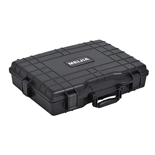 MEIJIA Waterproof Hard Camera Case,Hard Laptop Case,Hard Case with Customized Fit Foam Included, Elegant Black,Fit for computers,camera,lens(Black, 21.62"X17.25"X4.87") - size: 21.62" x 17.25" x 4.87"