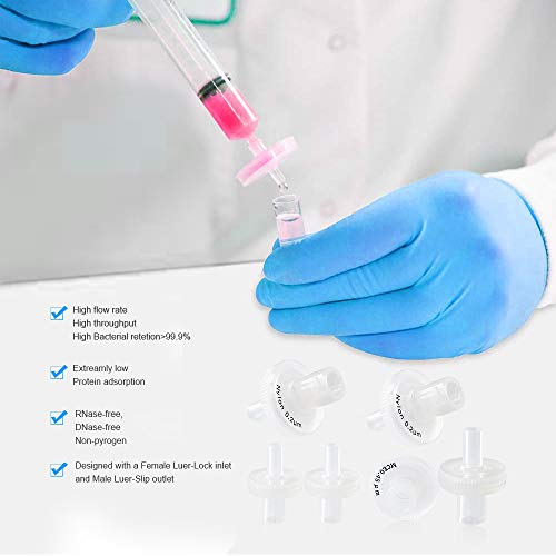 Syringe Filters 13mm Diameter 5.0μm Pore Size with Hydrophilic Nylon Membrane for Laboratory Filtration by Allpure Biotechnology [Pack of 100] (Nylon, 5.0 μm) - size: [13mm & 5.0μm]