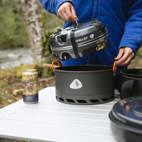 Jetboil Genesis Basecamp Backpacking and Camping Stove Cooking System with Camping Cookware - color: Overland Grey