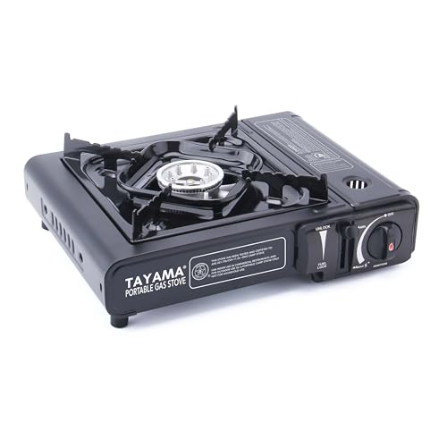 8,000 BTU Black Butane Gas Portable Camping Stove