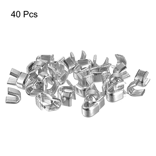 uxcell 40Pcs Zipper Slider Retainers, #10 U Shape Top Stoppers for Bags Coats Jackets Closed-end Zippers Replacing, Silver Tone - color: Silver Tone, size: #10