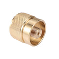 Camping Stove Adapter 1LB Propane Small Tank Input and a Lindal Valve EN417 Output Outdoor Cylinder LPG Canister Convert (Brass)