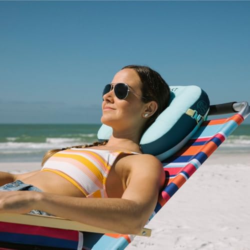 Ballast Beach Pillow – Comfy, Durable & Compact, Stays Put on Windy Beaches with Patented Sand Pouch, Inflatable Pillow for Beaches, Pools, Camping, Festivals and Travel (Beach Bungalow) - color: Beach Bungalow