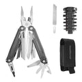 GrandHarvest 17-in-1 Stainless Steel Multi-Tool, self-locking practical multi-tool, equipped with large multi-purpose pliers, folding knife, belt clip, and nylon sheath, men's gift, EDC multi-tool