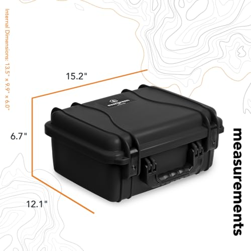 Seahorse 520 Heavy Duty Protective Dry Box Case with Accuform Foam - TSA Approved/Mil Spec / IP67 Waterproof/USA Made for Cameras, Action Cameras, Firearms, Camping, Kayaks - color: Black