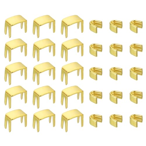 uxcell #5 Zipper Slider Retainers Kit, 20Pcs Bottom Stops & 40Pcs Top Stops for Bags Coats Jackets Closed-end Zippers Replacing, Gold - color: Gold, size: #5