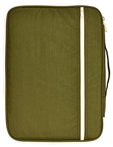Lanola A4 Document Bags Portfolio Waterproof Business File Holder Travel Gear Organizer Electronics Accessories Bag - color: Olive Green