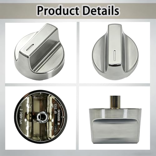 Upgraded W11366438 Stove Control Knobs (5-piece Set) - Kitchen Auxiliary StoveCompatible with Whirlpool WCG55US0HS00 WCG55US6HS00 WCG55US6HS00, KIP5T08 W10850010 Gas Stove Knobs