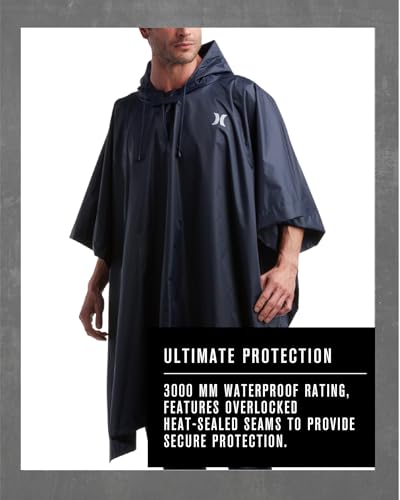 Hurley Ponchos Adult Rain Ponchos Waterproof Lightweight Packable Rain Top | Compact Packable Design for Hiking, Camping and Emergencies, Waterproof Coverage That Stows Easily in a Bag - color: Navy