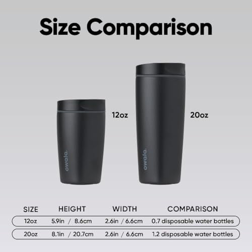 Owala SmoothSip Slider Insulated Travel Coffee Cup 20 oz Very Very Dark - color: Very, Very Dark, size: 20 Ounces