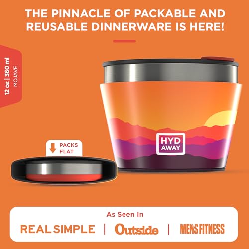 1.5-Cup Collapsible Insulated Bowl with Lid | BPA-Free, Leak-Resistant, and Ultra-Compact for Travel, Camping & Everyday Meals - color: Mojave