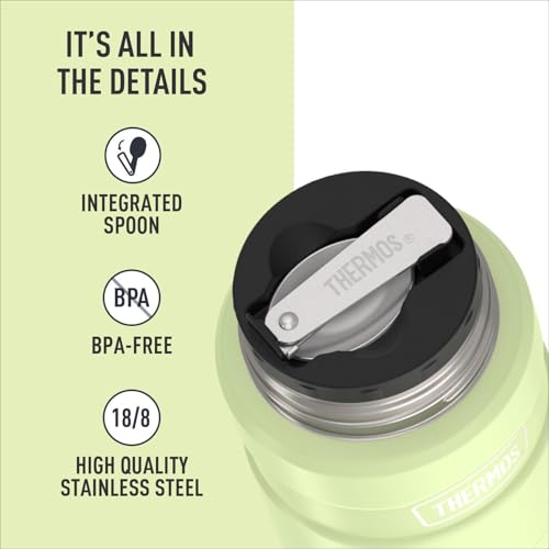 THERMOS Stainless King Food Jar with Spoon, 16oz, Matte Green - color: Matte Green, size: 16 Ounce