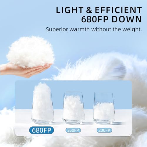 Down Sleeping Bag with Pillow,Ultralight and Compact - color: Blue, size: Extra Large 20°F